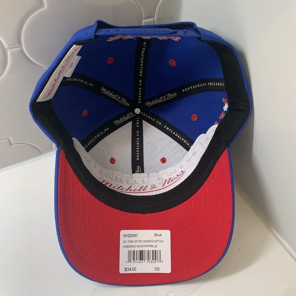 Mitchell & Ness Washington Capitals NHL Adjustable Blue Snapback Cap Hat OSFM